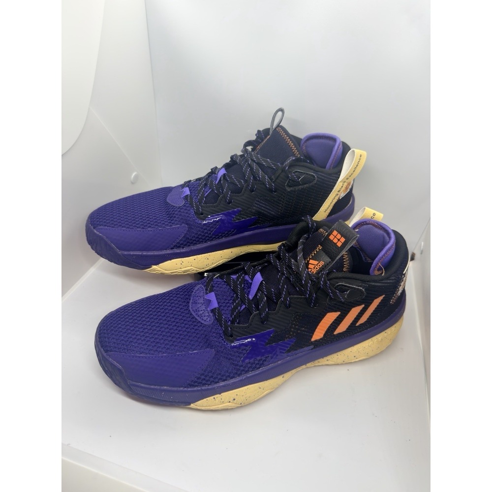 NEW MEN'S ADIDAS DAME 8 'BLACK EXCELLENCE' BASKETBALL GZ4626 BLACK PURPLE SZ 11